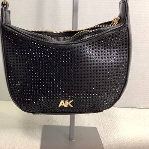 EUC Anne Klein black studded crossbody evening fancy